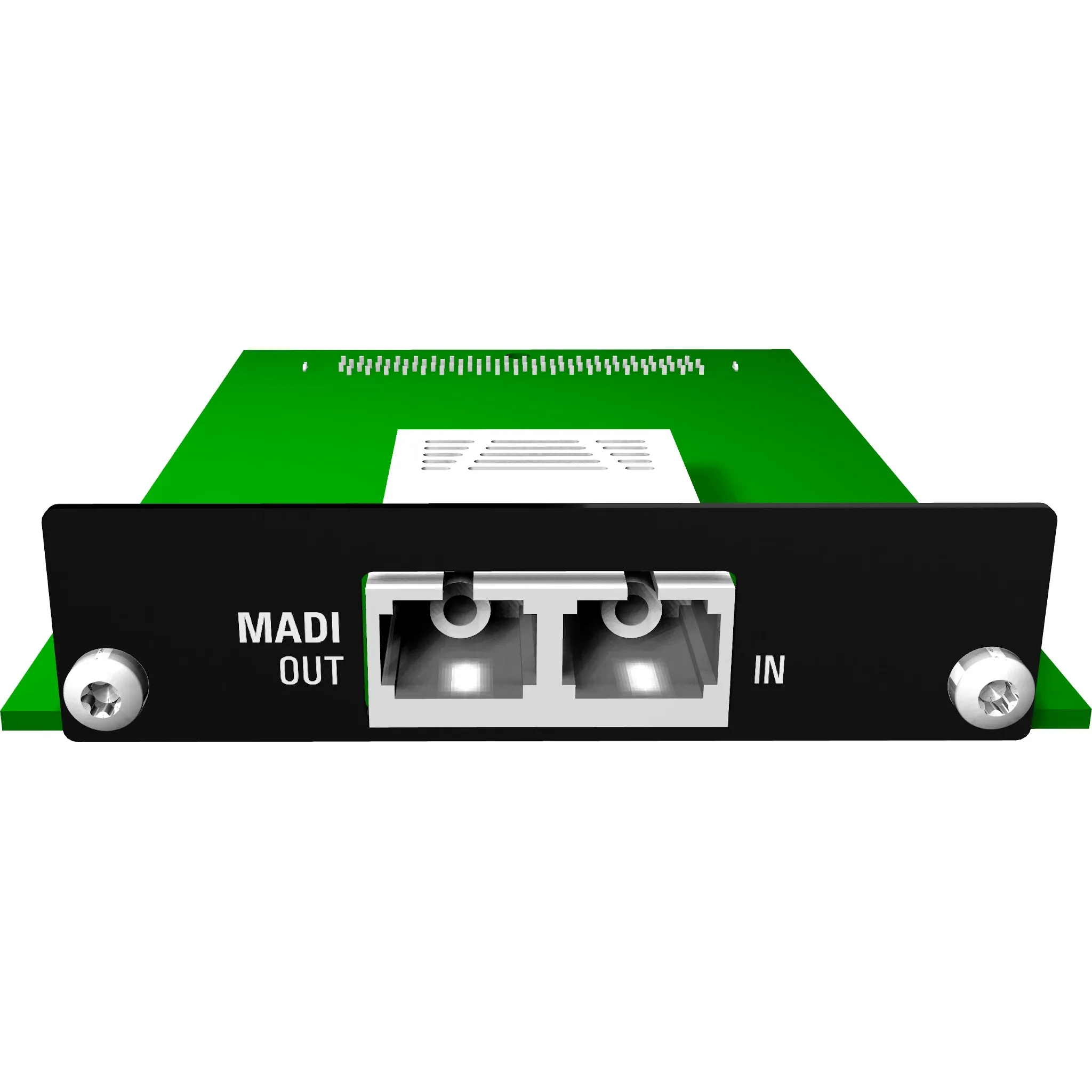 Appsys AUX-MADI-OPTO, vista frontal da placa AUX
