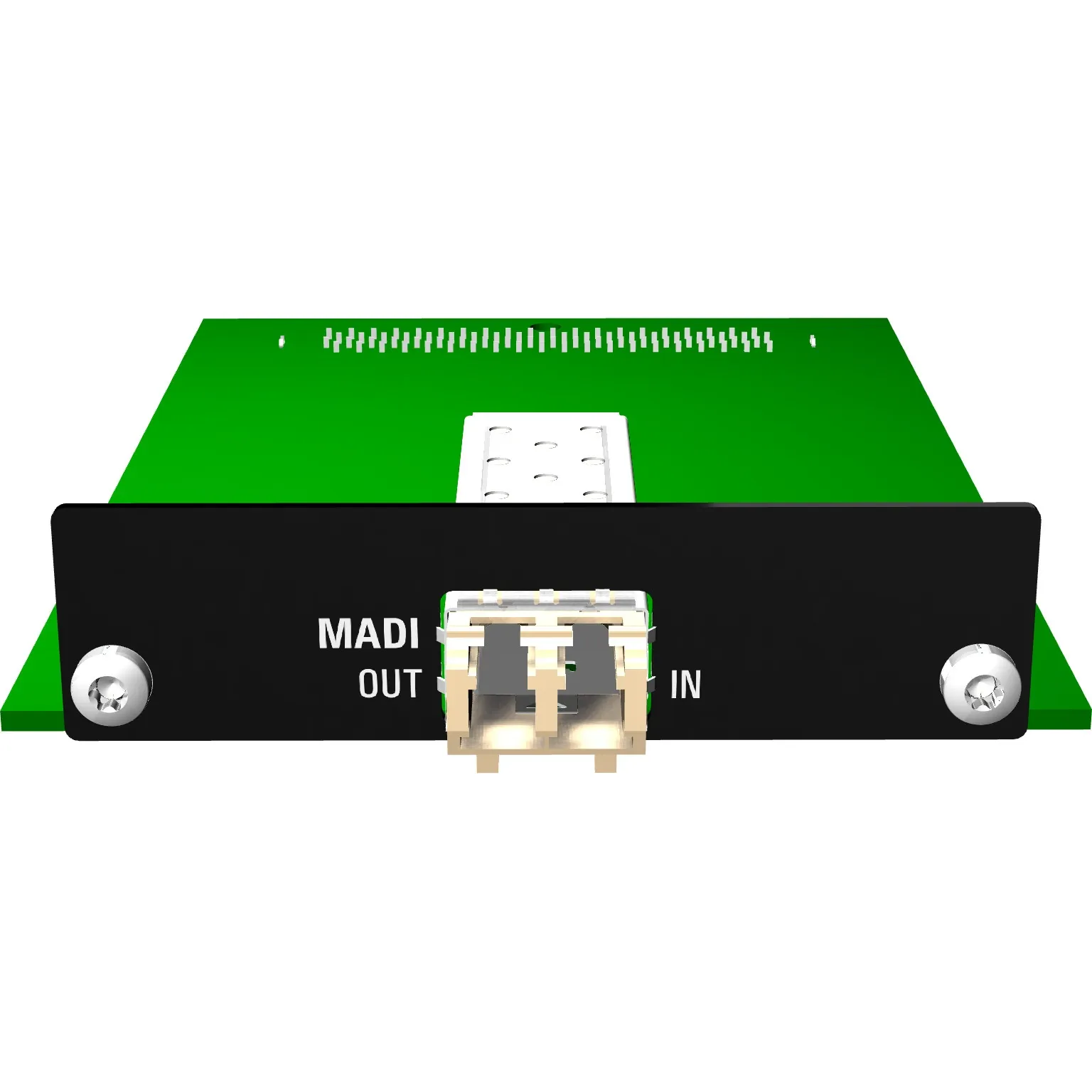 Appsys AUX-MADI-SFP, vista frontal da placa AUX