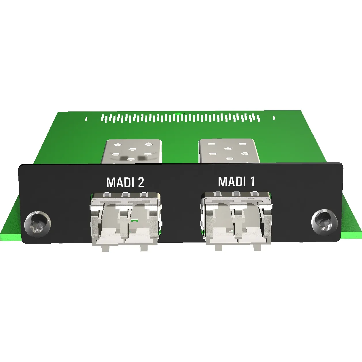 Appsys AUX-MADI-SFP-DUAL, vista frontal da placa AUX