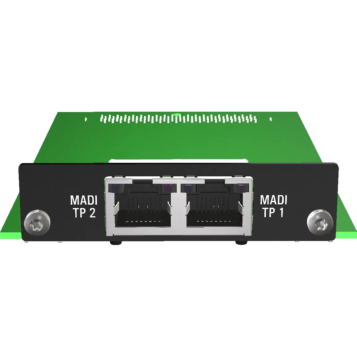 Appsys AUX-MADI-TP-DUAL, vista frontale della scheda AUX